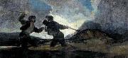 Francisco de goya y Lucientes Duel with Cudgels oil painting reproduction